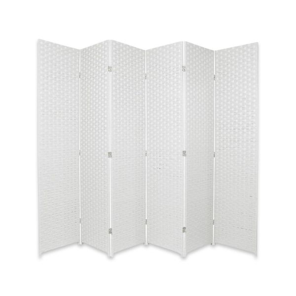 Hire PARTITION PRIVACY SCREEN WHITE WOVEN 6 PANEL