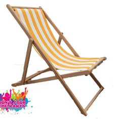 Hire Deck Chair - Green and White
