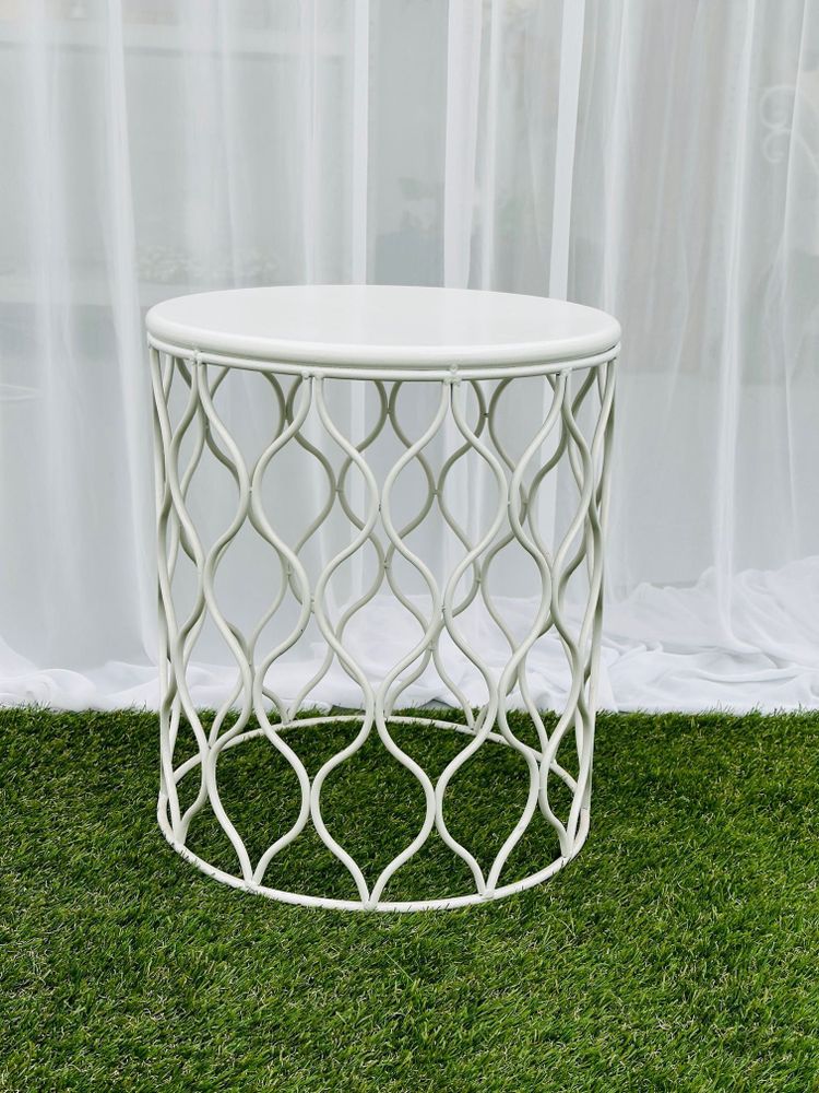 Hire METAL WAVE SIDE TABLE – WHITE, hire Tables, near Cheltenham