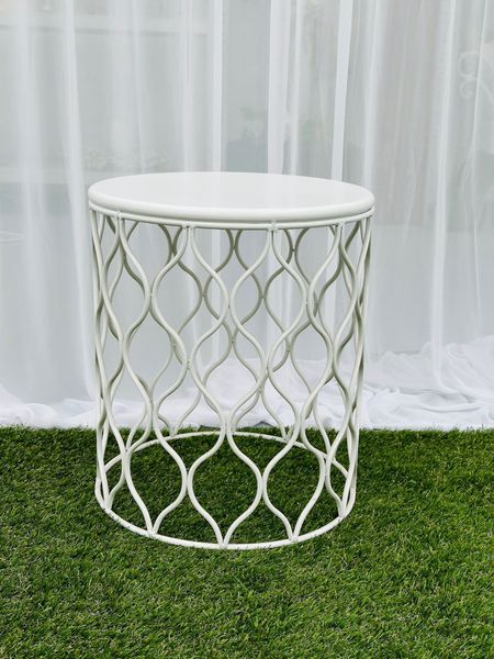 Hire METAL WAVE SIDE TABLE – WHITE, from Weddings of Distinction