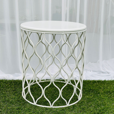 Hire METAL WAVE SIDE TABLE – WHITE