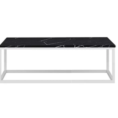 Hire White Rectangular Coffee Table Hire – Black Top