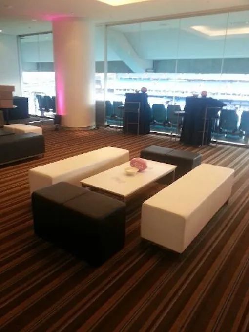 Hire White Velvet Ottoman Bench Hire, hire Chairs, near Blacktown image 2