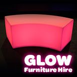 Hire Glow Curved Bench - Package 1