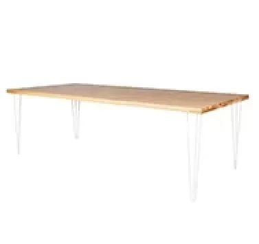 Hire White Hairpin Banquet Table Hire – Timber Top
