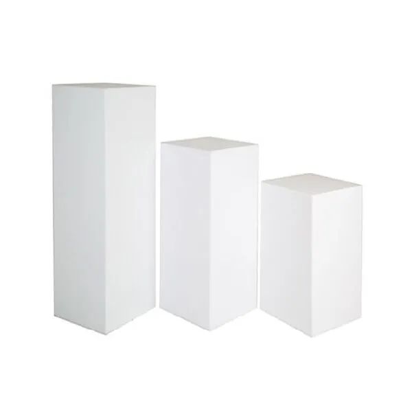 Hire White Square Plinths Hire – Set of 3, hire Miscellaneous, near Blacktown