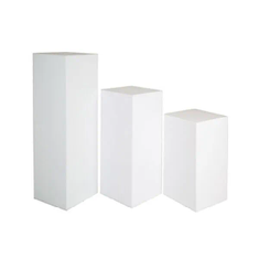 Hire White Square Plinths Hire – Set of 3