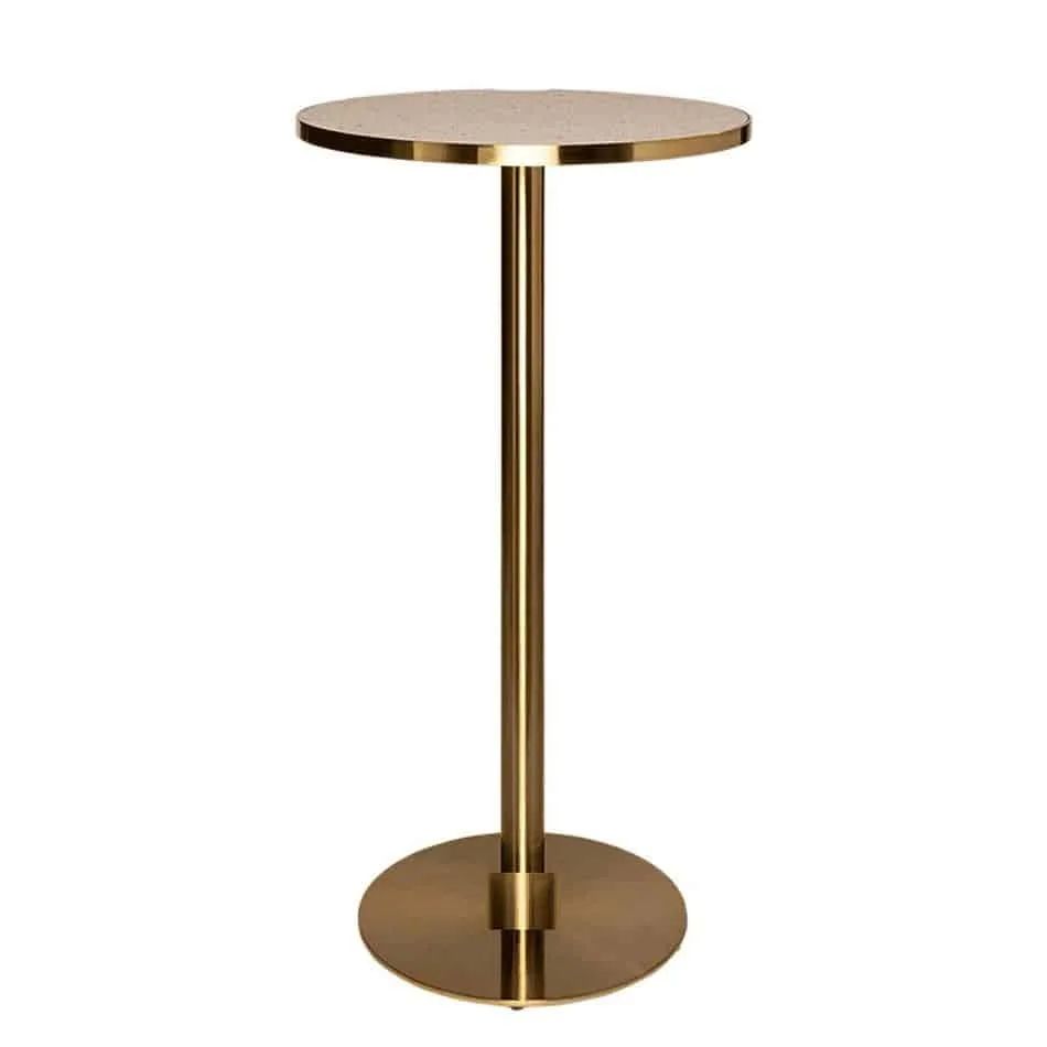 Hire Brass Cocktail Bar Table Hire w/ Pink Terrazzo Top, hire Tables, near Auburn