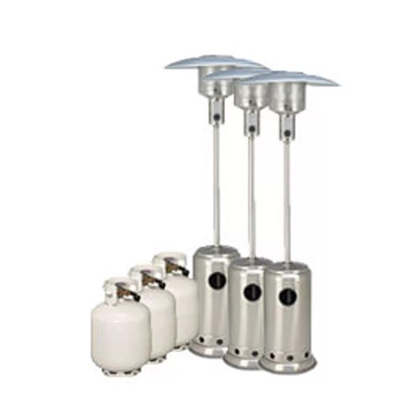Hire Package 3 – 3 x Mushroom heater with gas bottles included