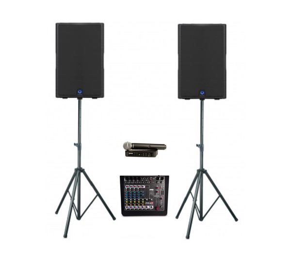 Hire Turbosound iQ15 PA Audio Package with mic (5000w), from Big Room Audio Visual