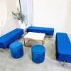 Hire Navy Blue Velvet Ottoman Stool, from Chair Hire Co