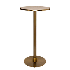 Hire Brass Cocktail Bar Table Hire w/ Pink Terrazzo Top, in Blacktown, NSW