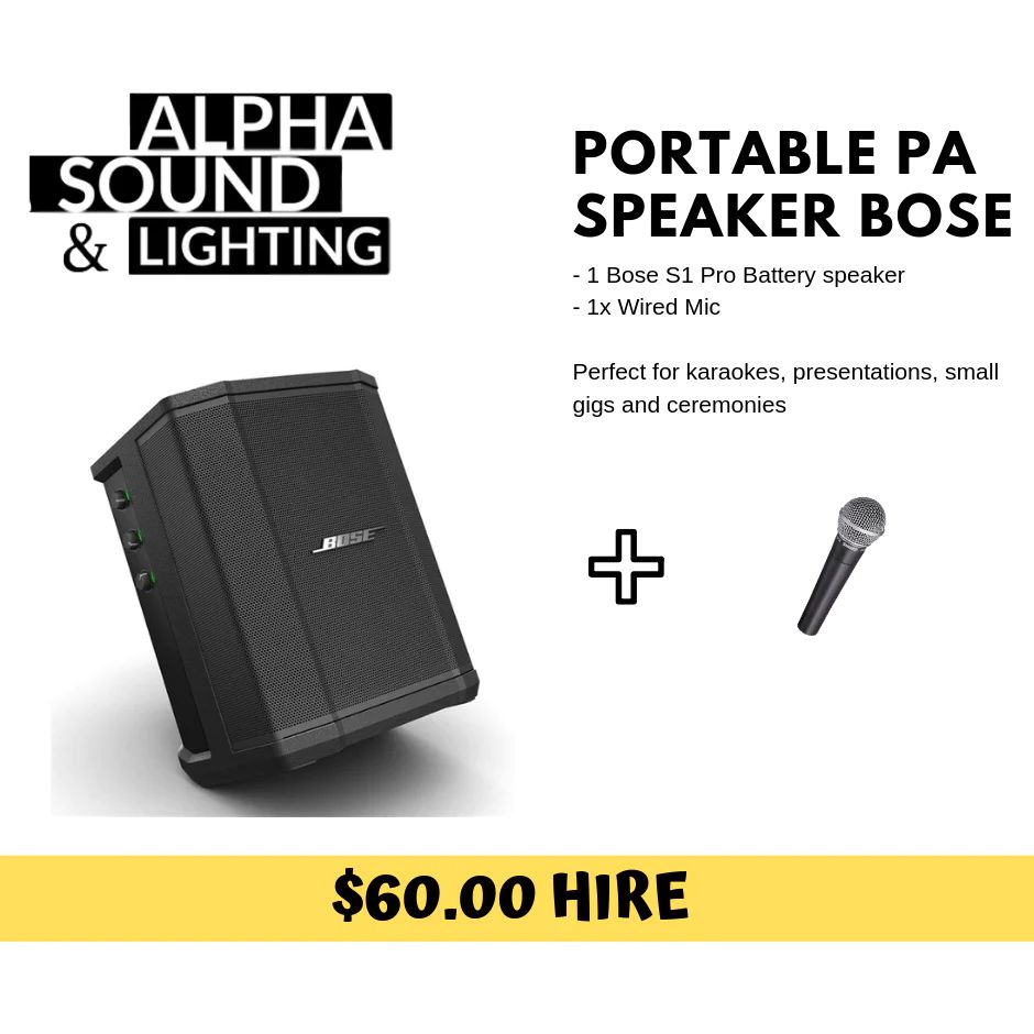 Hire Portable speaker Bose S1 pro with Mic *Small House Parties*, hire Speakers, near Hampton Park