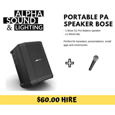Hire Portable speaker Bose S1 pro with Mic *Small House Parties*