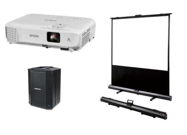 Hire Projector, screen & speaker package