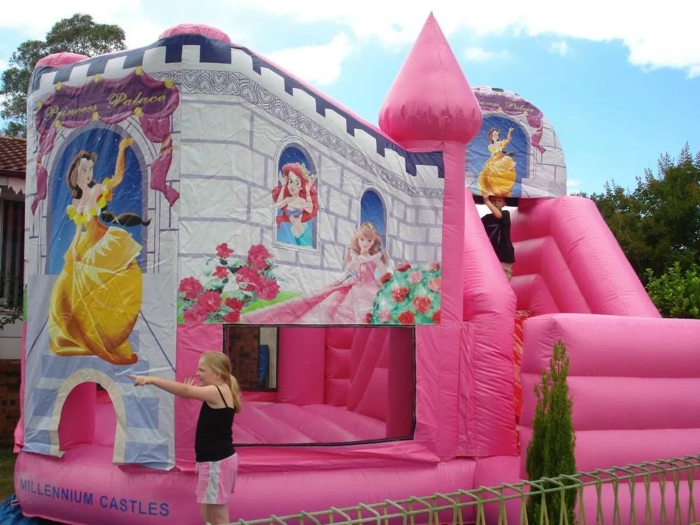 Hire PINK PRICESS COMBO KIDS AGE FROM 3 TIL 12YRS PINK PRINCESS COMBO 5X5, hire Jumping Castles, near Doonside