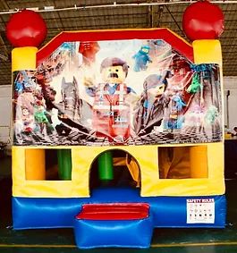 Hire Lego Movie (3x4m) with slide and Basketball Ring inside, hire Jumping Castles, near Mickleham