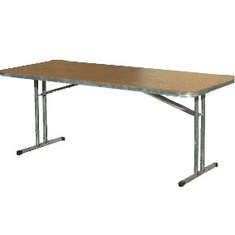 Hire Round Table 90cm – wooden tabletop – metal folding legs