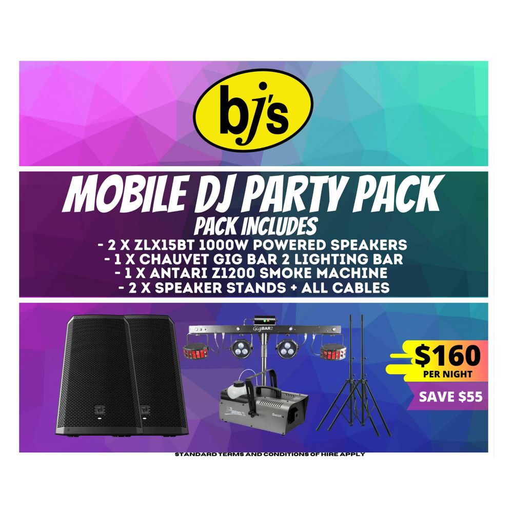 Hire Mobile DJ Party Pack, hire Speakers, near Newstead