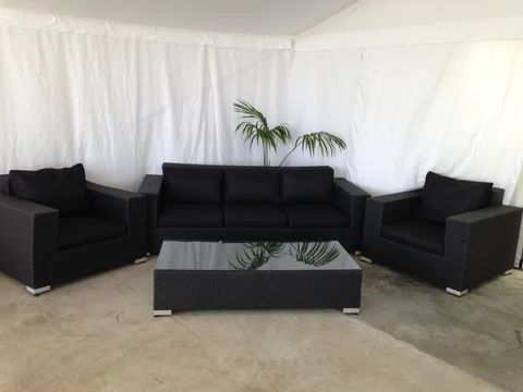 Hire Wicker 4 Piece Lounge Set - Black, hire Chairs, near Malaga