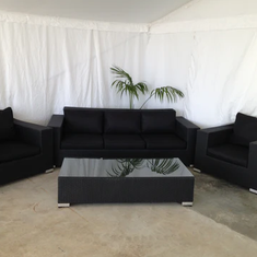 Hire Wicker 4 Piece Lounge Set - Black