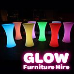 Hire Glow Cocktail Tables - Package 8, hire Tables, near Smithfield