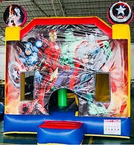 Hire Superhero (3x4m) with slide and Basketball Ring inside, hire Jumping Castles, near Mickleham