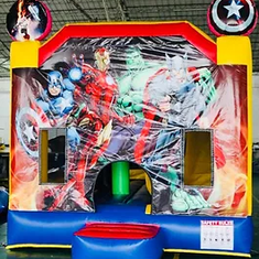 Hire Superhero (3x4m) with slide and Basketball Ring inside