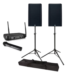 Hire PA System With Corded Mic And Speaker Stands