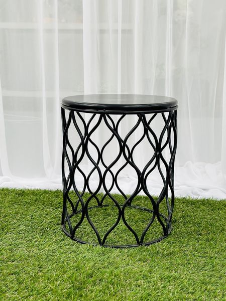 Hire METAL WAVE SIDE TABLE – BLACK, from Weddings of Distinction