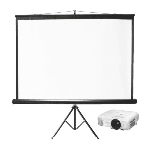 Hire Tripod Screen with Data Projector Hire (2.4 x 2.4m)