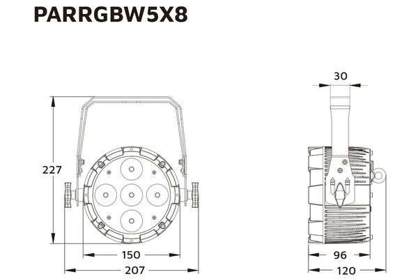 Hire Event Lighting PARRGBW5X8 5x 8W RGBW Pro Par, in Beresfield, NSW