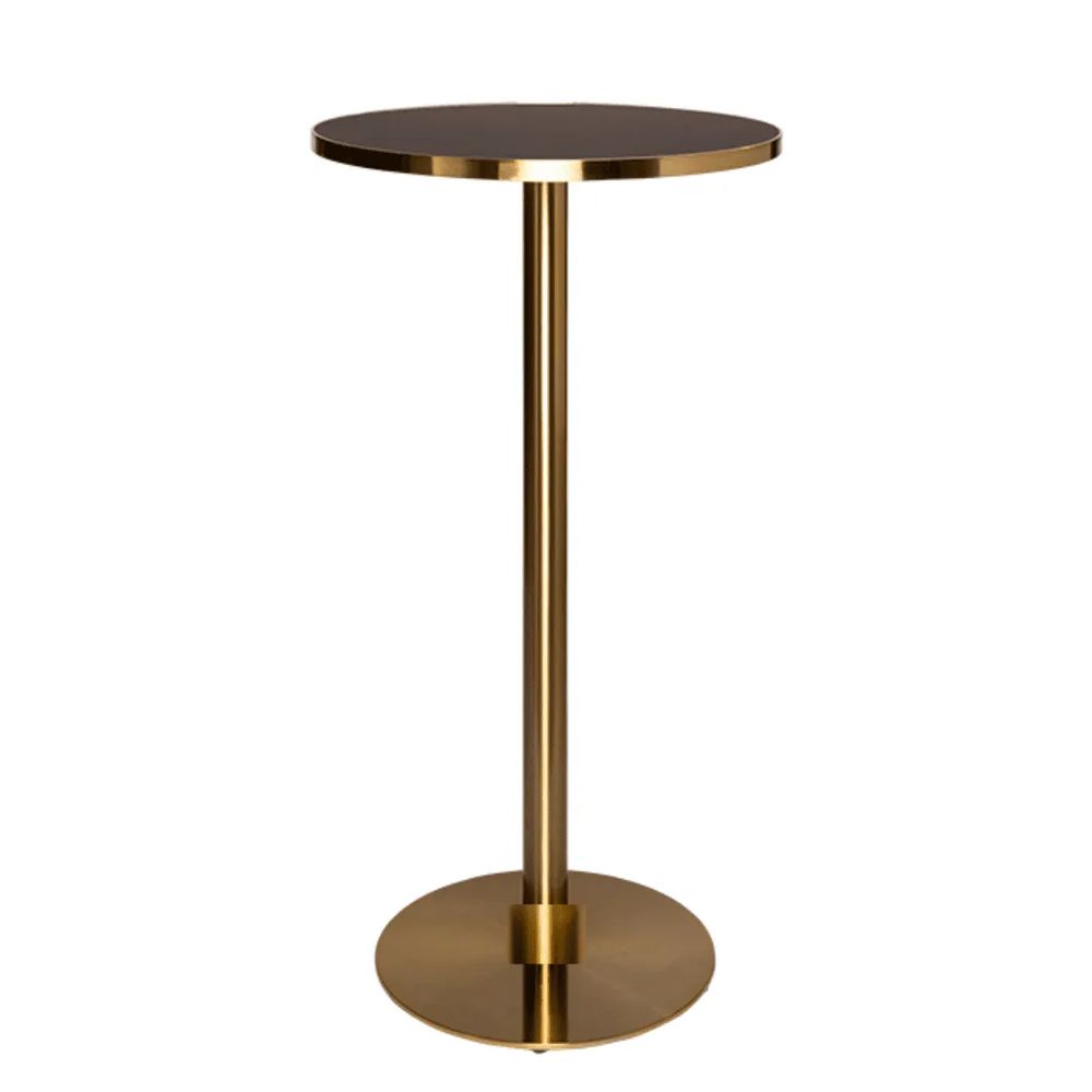 Hire Brass Cocktail Bar Table Hire w/ Black Marble Top, hire Tables, near Blacktown