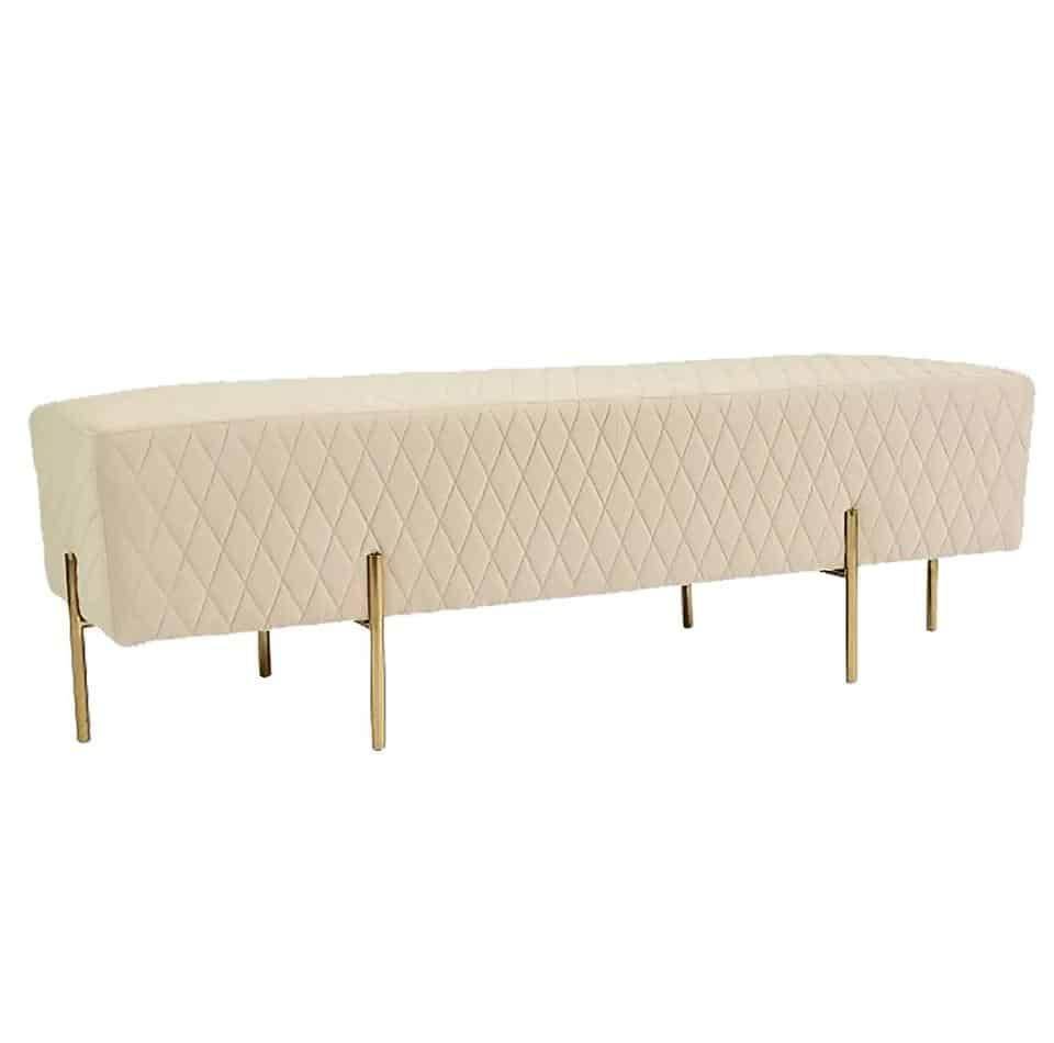 Hire White Velvet Ottoman Bench, hire Miscellaneous, near Wetherill Park