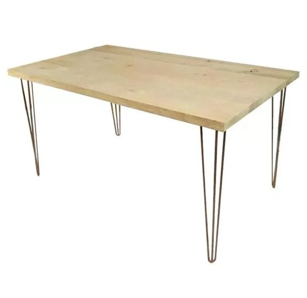 Hire Gold Hairpin Banquet Table Hire – Timber Top