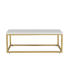 Hire Rectangular Gold Coffee Table w/ White Top Hire