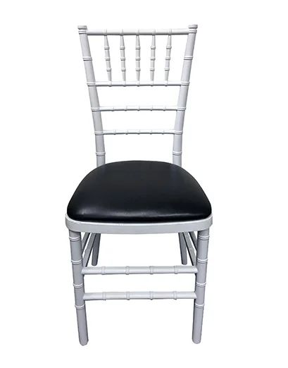 Hire White Tiffany Chair with Black Cushion Hire, hire Chairs, near Wetherill Park