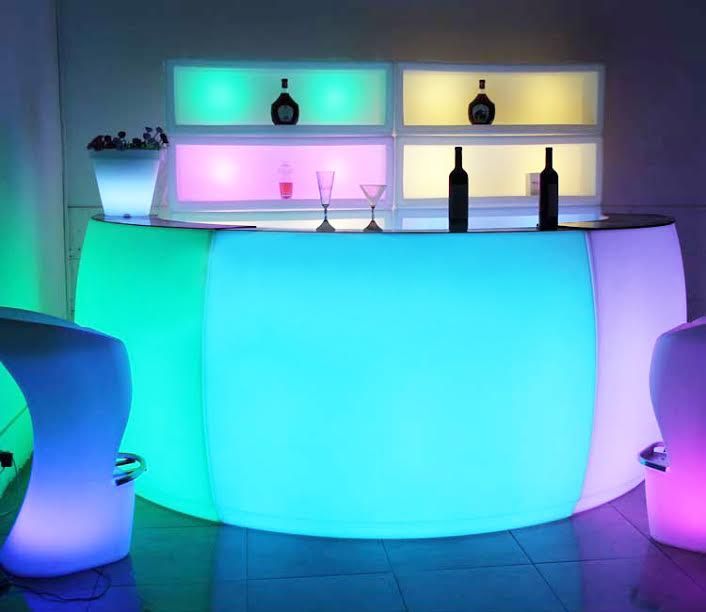 Hire Curved Glow Bar - Semi Circle Bar (3 Pieces), hire Tables, near Smithfield