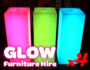 Hire Glow Square Plinths - Package 4, hire Tables, near Smithfield