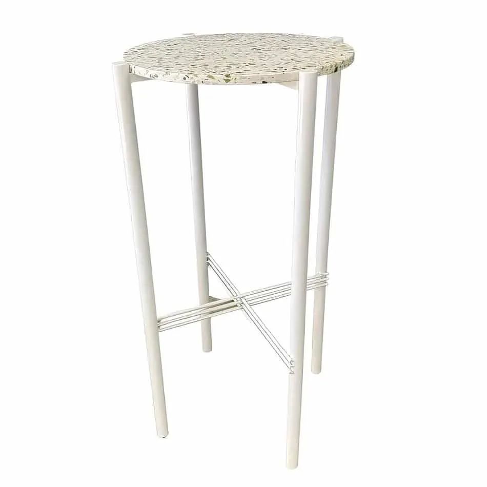 Hire White Cross Bar Table Hire w/ Green Terrazzo Top, hire Tables, near Auburn