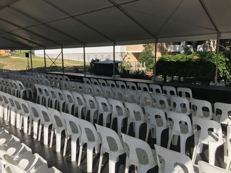 Hire White Plastic Stackable Chair Hire, hire Chairs, near Blacktown image 2