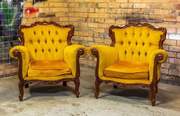 Hire Vintage Armchair - Gold