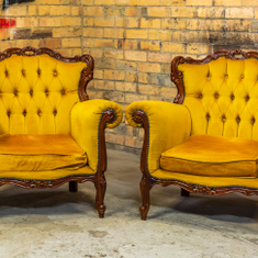 Hire Vintage Armchair - Gold