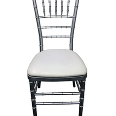 Hire Silver Tiffany Chair with White Cushion Hire