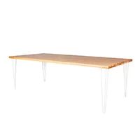 Hire White Hairpin Banquet Table With Timber Top, hire Tables, near Wetherill Park image 2