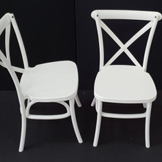 Hire White Cross Back Chairs, in Balaclava, VIC