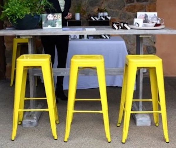 Hire Yellow Tolix stool hire