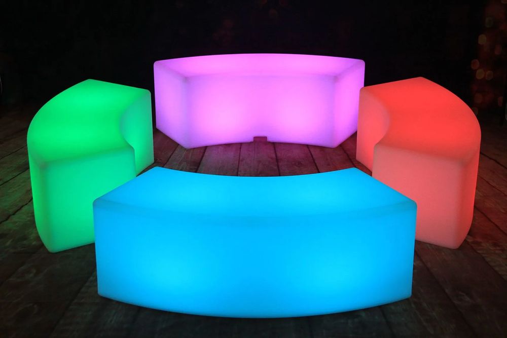 Hire Glow Bench / Glow Snake Bench Hire, hire Glow Furniture, near Auburn image 2