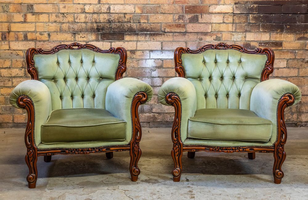 Hire Vintage Lounge Set - Sage Green, hire Chairs, near Heidelberg West