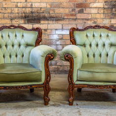 Hire Vintage Armchair - Sage Green